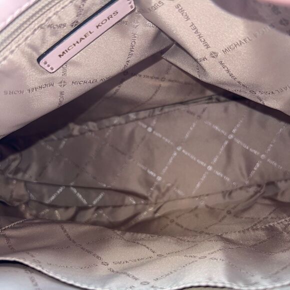 Michael Kors Nicole Blush Suede and Leather Rose Gold Hardware NWT Shoulder Bag - Picture 8 of 14